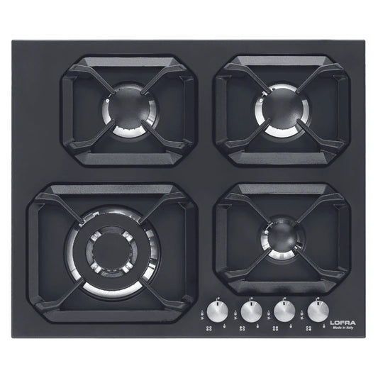 Professional Stainless Steel Hob 60 cm - Urano -  Black with Triple Ring Burner