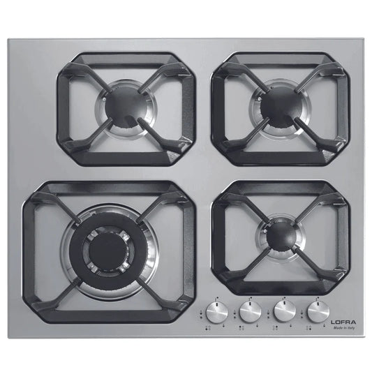 Professional Stainless Steel Hob 60 cm - Urano - Steel with Triple Ring Burner