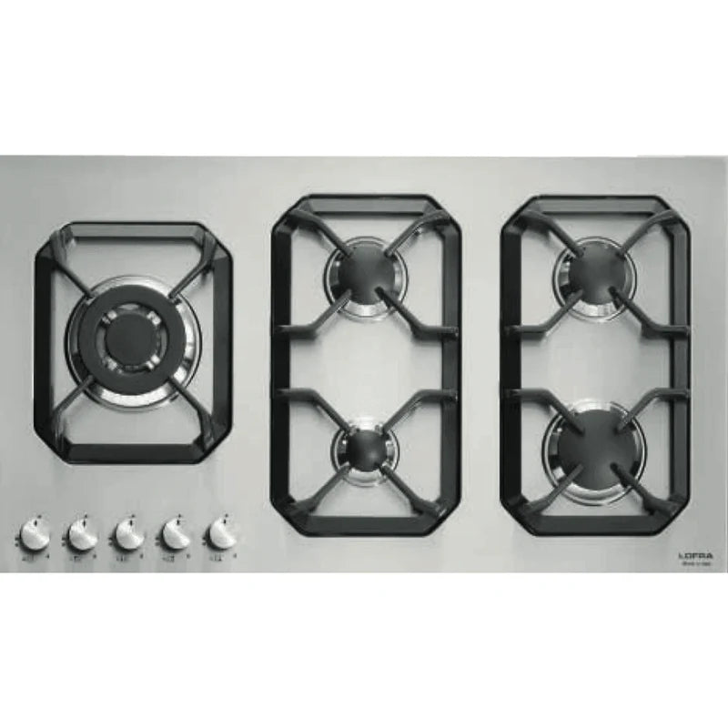 Professional Stainless Steel Hob 90 cm - Nettuno - Steel - Triple Crown Left