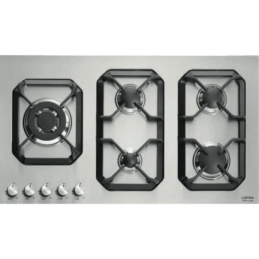 Professional Stainless Steel Hob 90 cm - Nettuno - Steel - Triple Crown Left