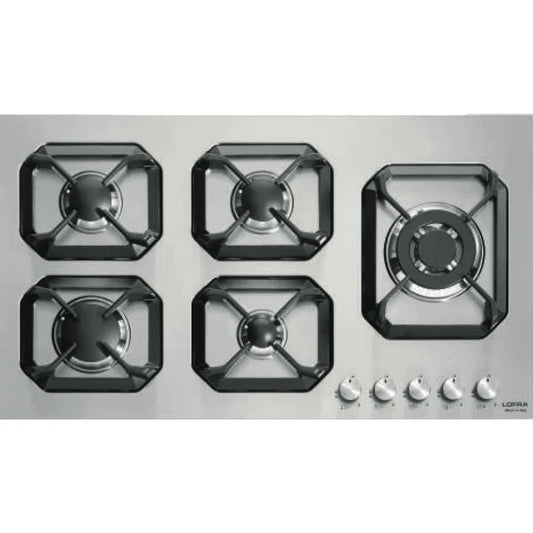 Professional Stainless Steel Hob 90 cm - Nettuno - Steel - Triple Crown Right