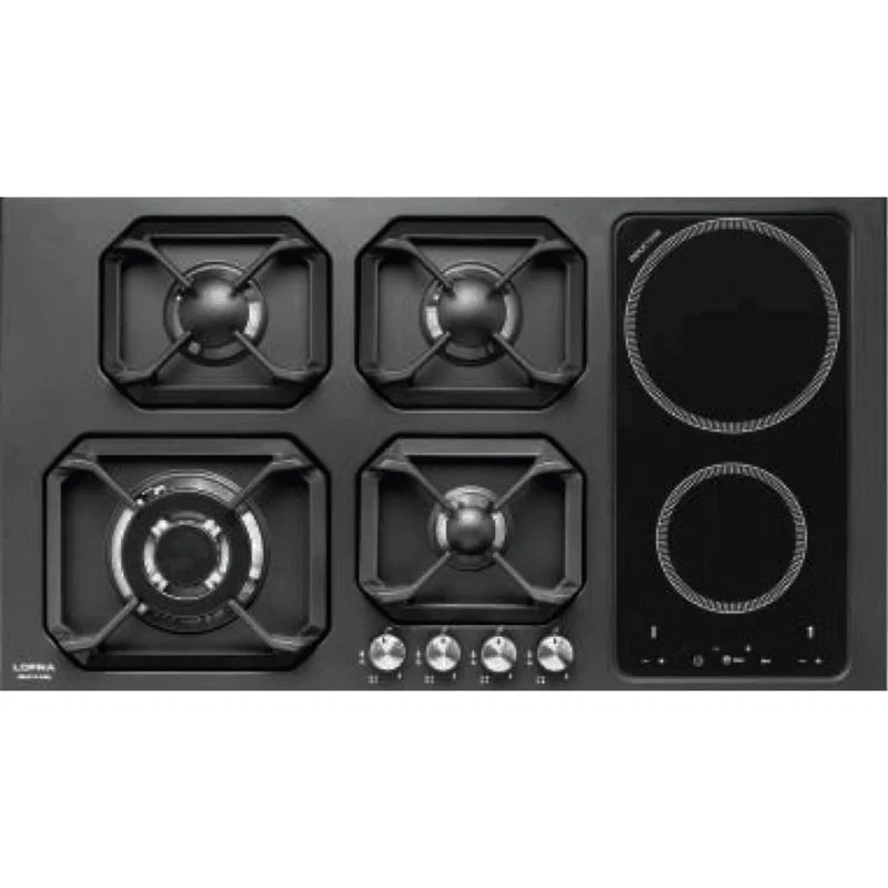 Professional Stainless Steel Mixed Hob 90 cm - Nettuno - Black Matt