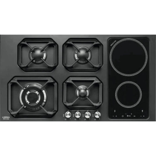 Professional Stainless Steel Mixed Hob 90 cm - Nettuno - Black Matt