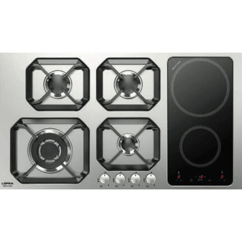 Professional Stainless Steel Mixed Hob 90 cm - Nettuno - Stainless Steel