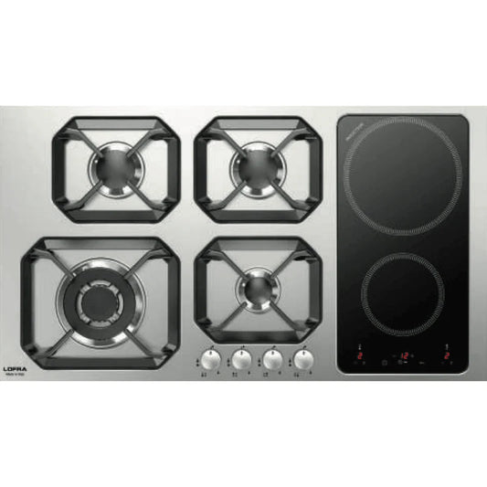 Professional Stainless Steel Mixed Hob 90 cm - Nettuno - Stainless Steel