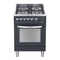 Rainbow 60 cm Dual Fuel Range Cooker - Black Matte - Lofra Cookers