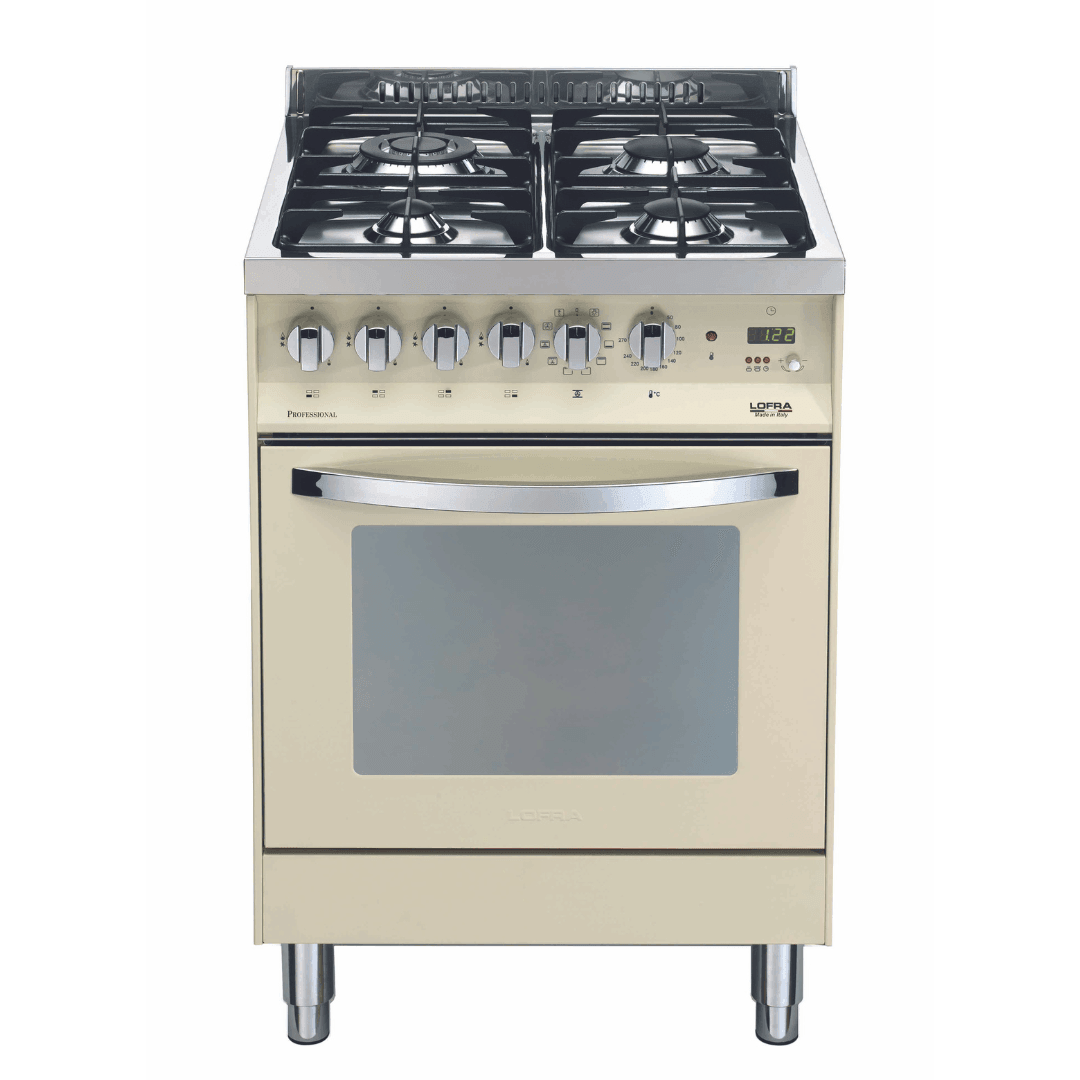 Rainbow 60 cm Dual Fuel Range Cooker - Ivory White - Lofra Cookers