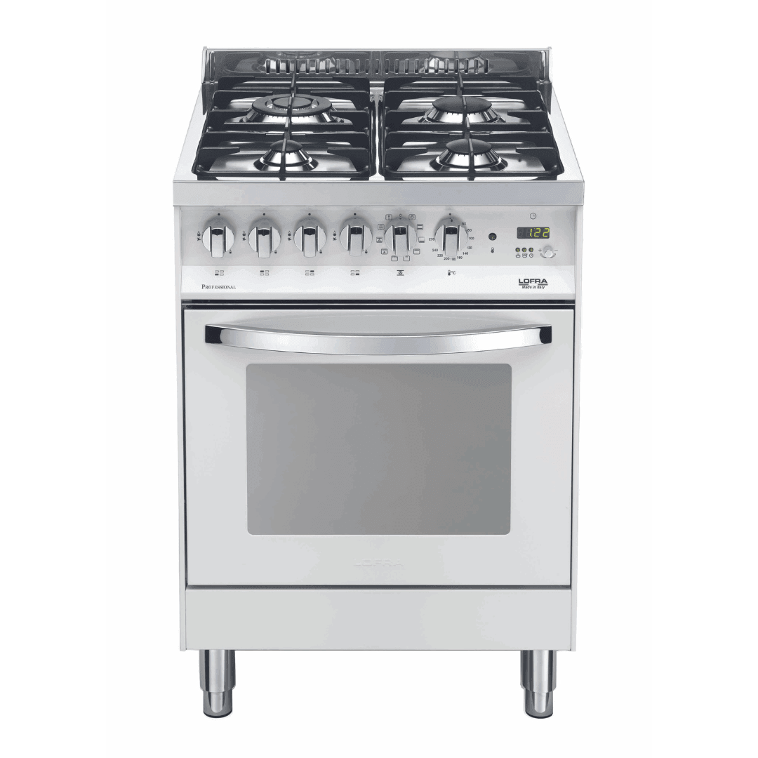 Rainbow 60 cm Dual Fuel Range Cooker - Pearl White - Lofra Cookers