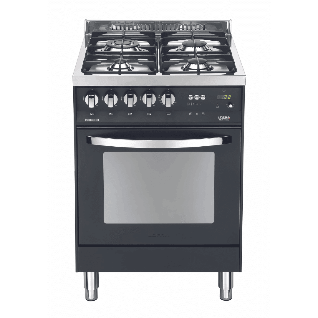 Rainbow 60 cm Gas Range Cooker - Black Matte - Lofra Cookers