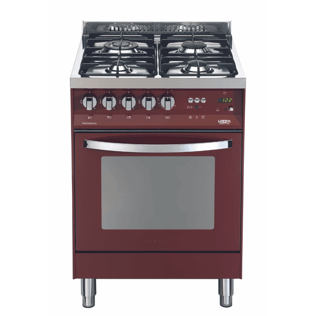Rainbow 60 cm Gas Range Cooker - Red Burgundy - Lofra Cookers
