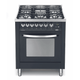Rainbow 70 cm Dual Fuel Range Cooker - Black Matte - Lofra Cookers
