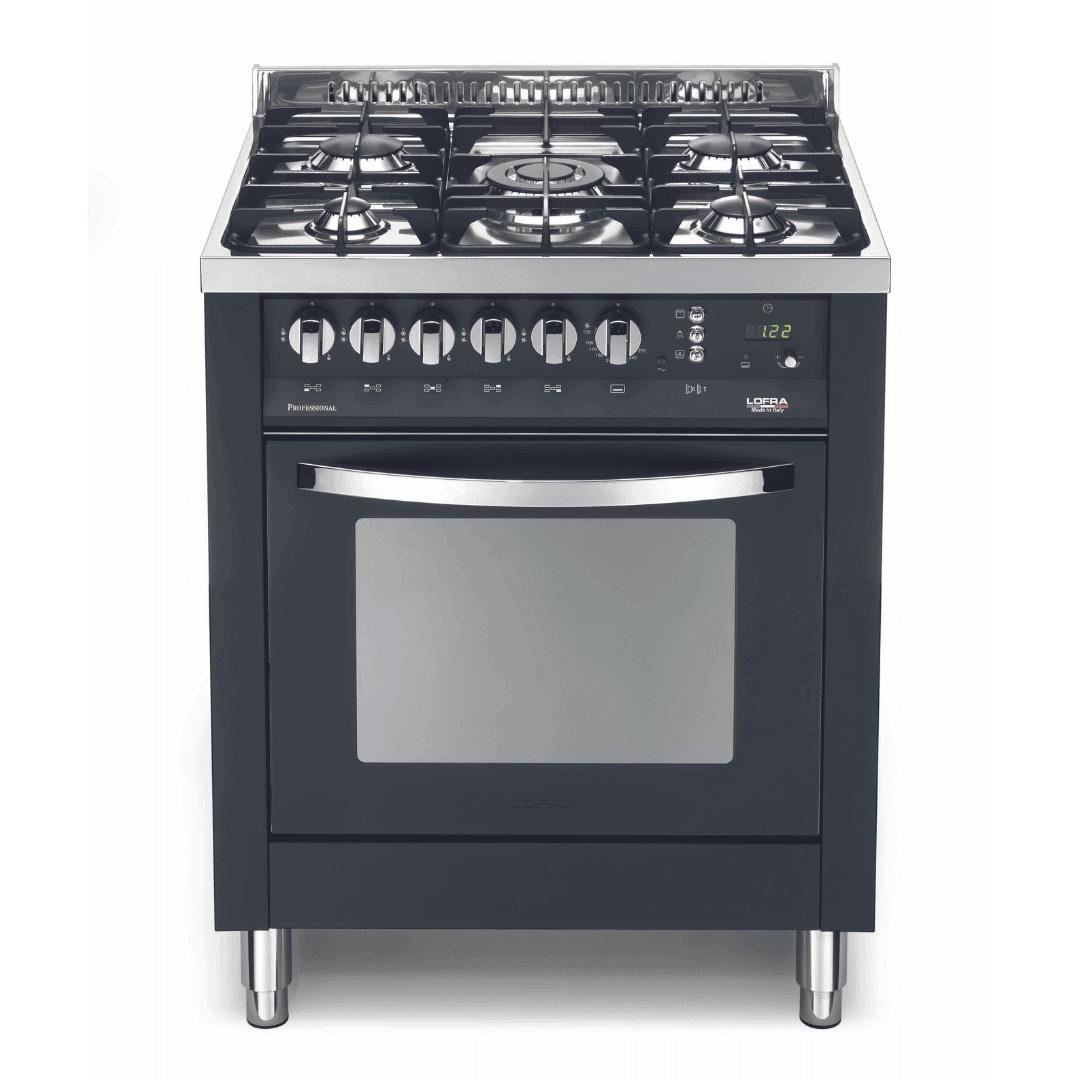 Rainbow 70 cm Gas Range Cooker - Black Matte - Lofra Cookers