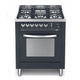 Rainbow 70 cm Gas Range Cooker - Black Matte - Lofra Cookers