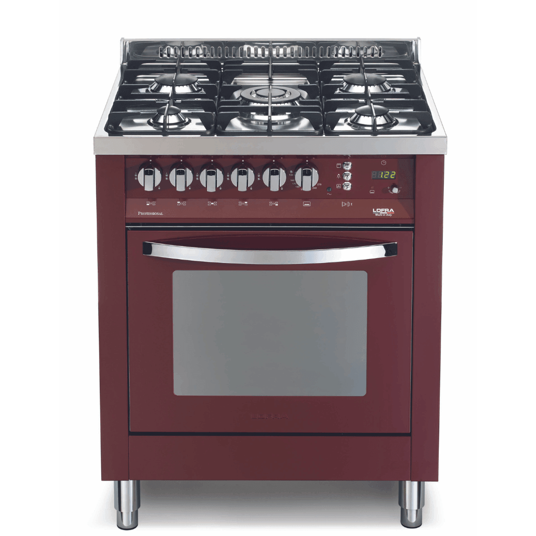Rainbow 70 cm Gas Range Cooker - Red Burgundy - Lofra Cookers