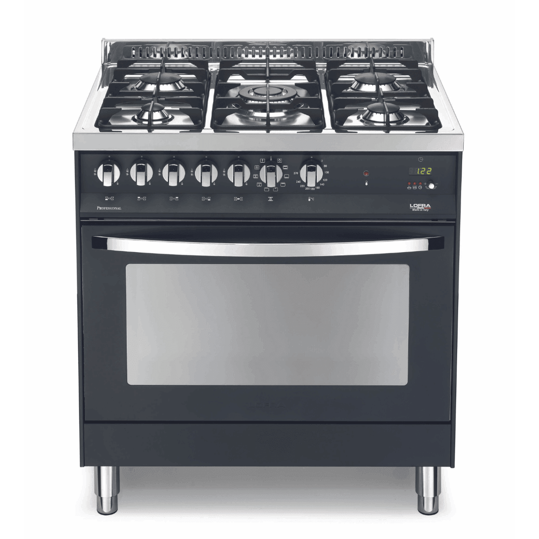 Rainbow 80 cm Dual Fuel Range Cooker - Black Matte - Lofra Cookers