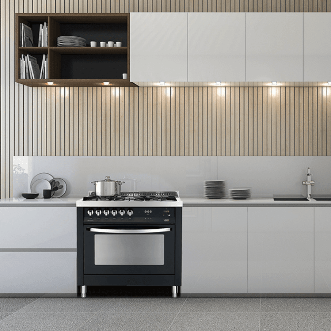 Rainbow 80 cm Dual Fuel Range Cooker - Black Matte - Lofra Cookers