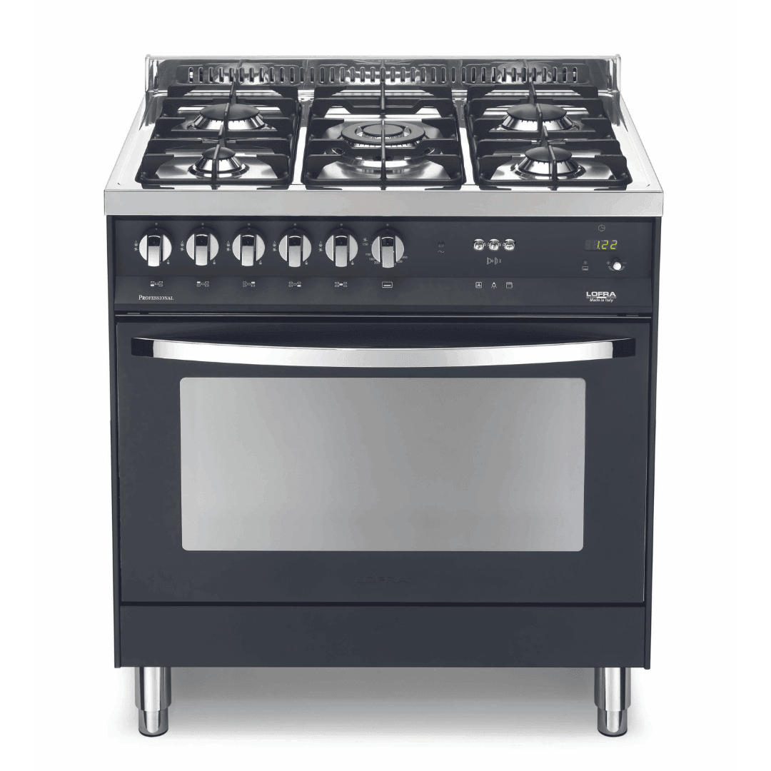Rainbow 80 cm Gas Range Cooker - Black Matte - Lofra Cookers
