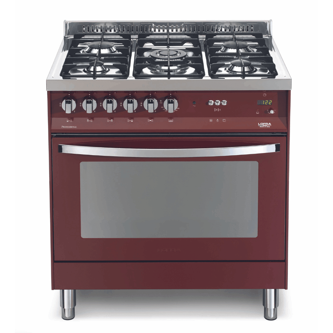 Rainbow 80 cm Gas Range Cooker - Red Burgundy - Lofra Cookers