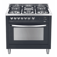 Rainbow 90 cm Dual Fuel Range Cooker - Black Matte - Lofra Cookers