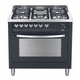 Rainbow 90 cm Dual Fuel Range Cooker - Black Matte - Lofra Cookers