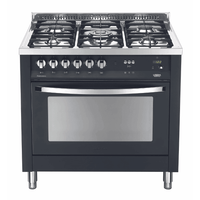 Rainbow 90 cm Gas Range Cooker - Black Matte - Lofra Cookers