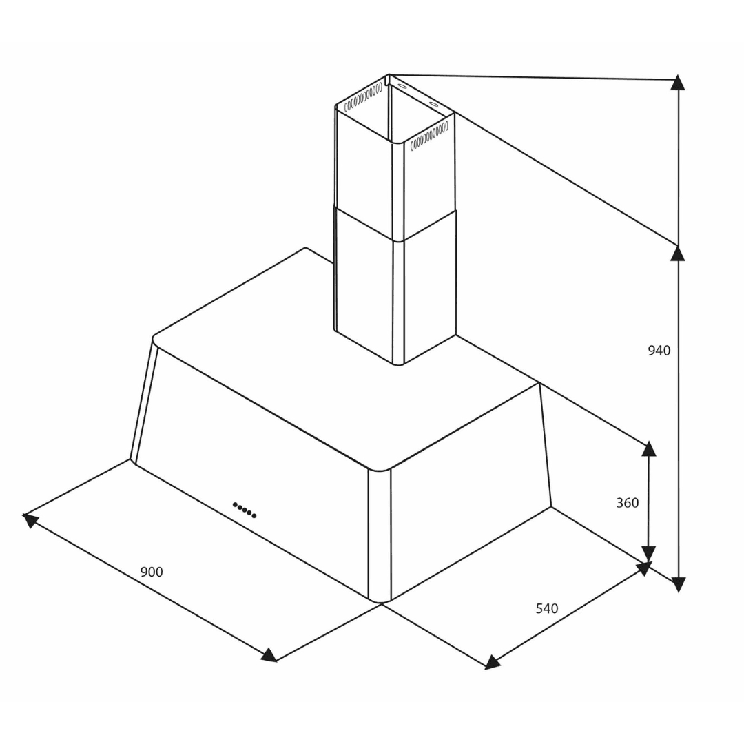 Rainbow Hood 90 cm - Black Matte - Lofra Cookers