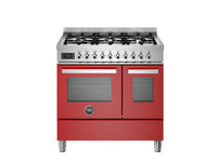 PRO96L2EXT, 90 cm 6-burner, electric double oven, Professional Series