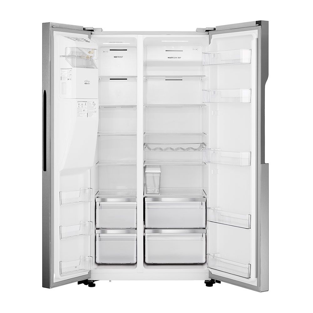 Teknix THSBS1791INX American Fridge Freezer Ice + Water Non-Plumb 90Cm S/S