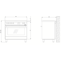 Venezia 90 cm Electric Fuel Cooker - Black Matte - Lofra Cookers