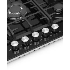 Montpellier MGH75BG 70cm Gas on Glass Black Hob