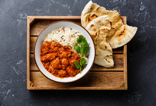 A steaming plate of reheated curry.